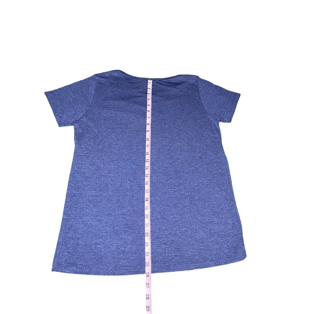 Bozzolo Boho CrissCross Blue V Neck Short Sleeve Top Womens Large - Picture 8 of 8